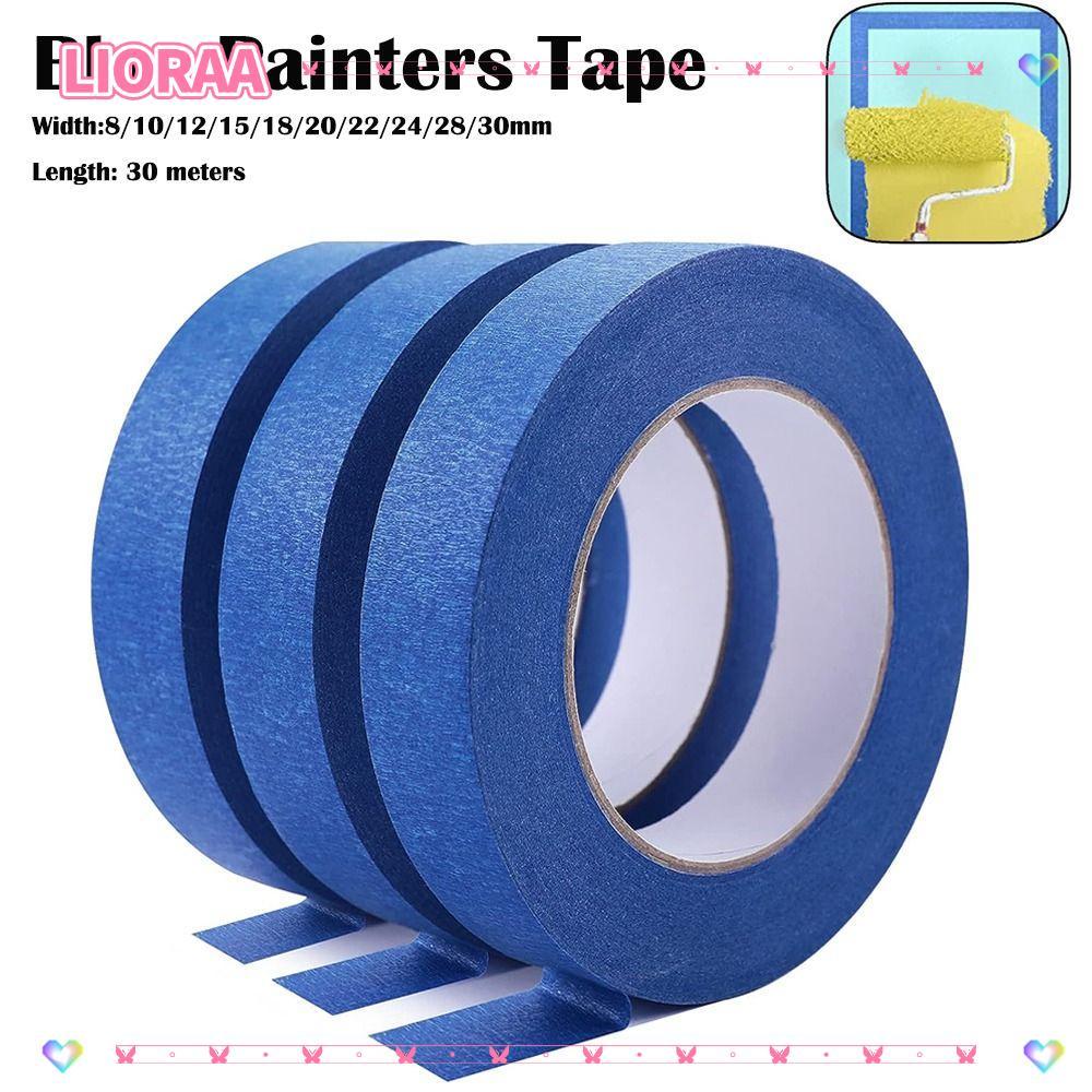 ลิโรร่า‌A Blue Painters Tape, Blue Multi Size จิตรกรรม Masking Tape, จิตรกรเทปทนต่ออุณหภูมิสูง Peel Masking สติกเกอร์ Decor Craft