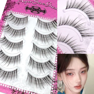แต่งหน้าทุกวันตาโตธรรมชาติยาวFairy Fox EyeขนตาปลอมReusable Manga Lash Extension Cross V 5 คู่Wispy 3Dเกาหลี