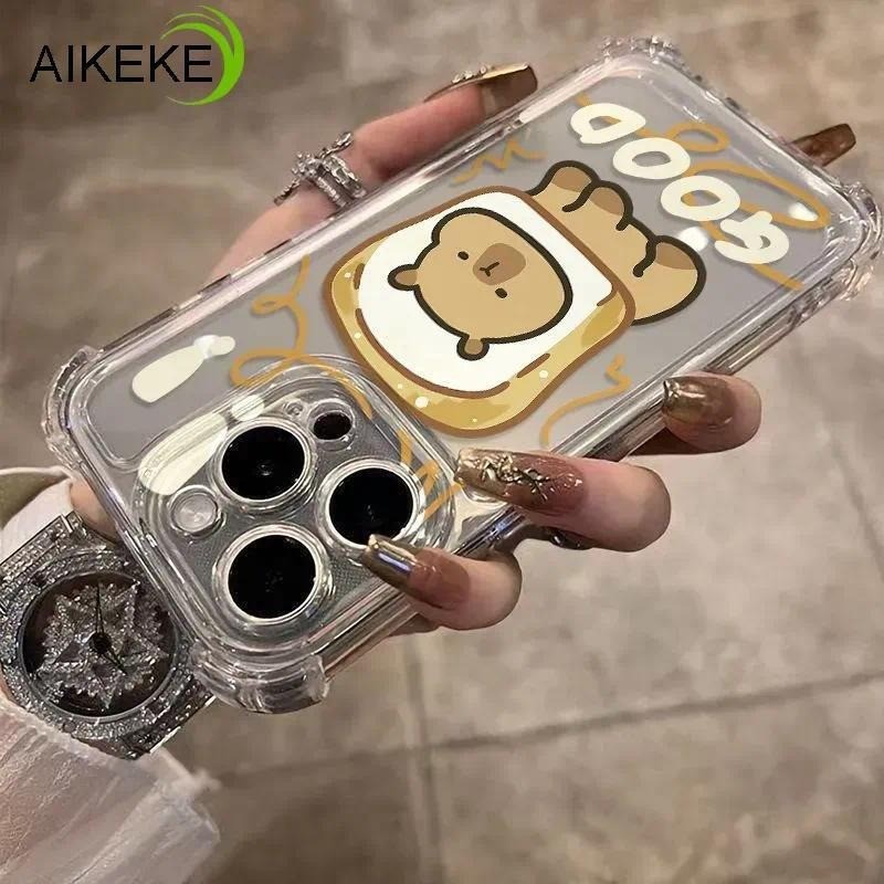 น่ารัก Capybara สี่มุมเคสโทรศัพท์สําหรับ Redmi A5 A4 A3 Pro A3X A2 A1 Plus Y3 7A 6A 6 Pro Turbo 4 3 