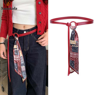 ส่งเร็ว🚚ผ้าพันคอไหม เข็มขัด ผู้หญิง ฮิปฮอป พังก์ ย้อนยุค สไต…