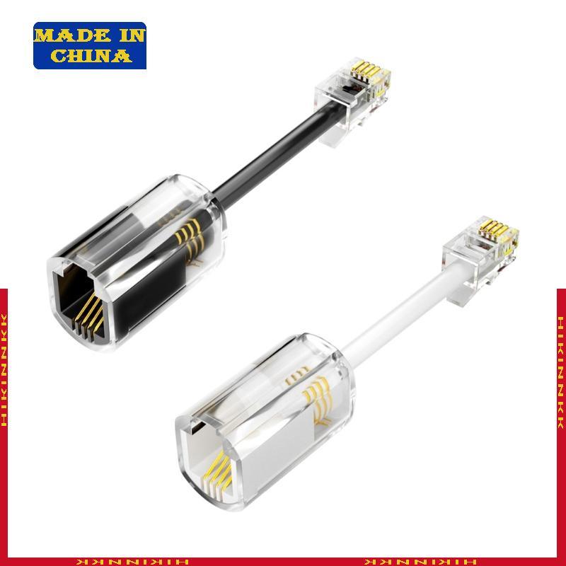 HIK โทรศัพท์หมุนได้สายไฟ Detangler 4P4C RJ9 โทรศัพท์ Handset Connector