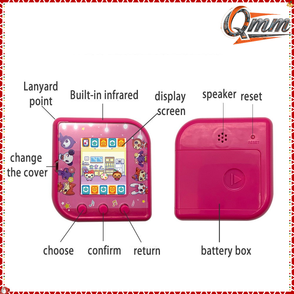 Qpet ของเล่นสัตว์เลี้ยงอิเล็กทรอนิกส์ตลก, เด็ก Nostalgic Interactive Cyber Pet, หน้าจอ HD ดิจิตอล Vi