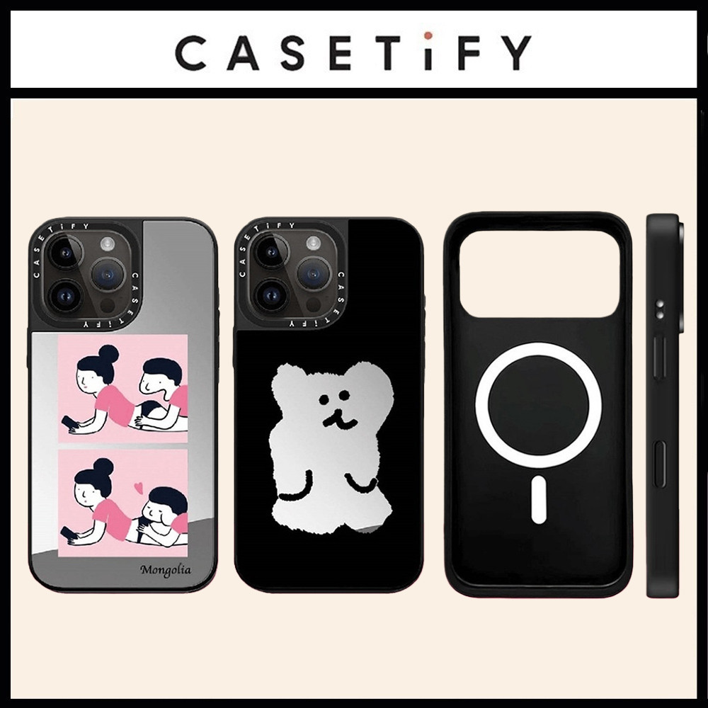 กระจกแม่เหล็กฮาร์ดคู่หมีเคสโทรศัพท์สําหรับ ไอโฟน 17 มือโปร สูงสุด 17 อากาศ 16 บวก 15 14 13 12 11 ปลอกกันกระแทก