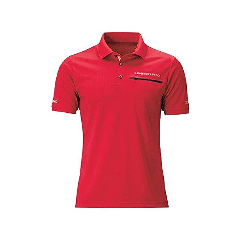 เสื้อโปโล Shimano LTD Pro Fishing แขนสั้น สีแดงและน้ำตาล นำเข้าจากญี่ปุ่น SH-174T S