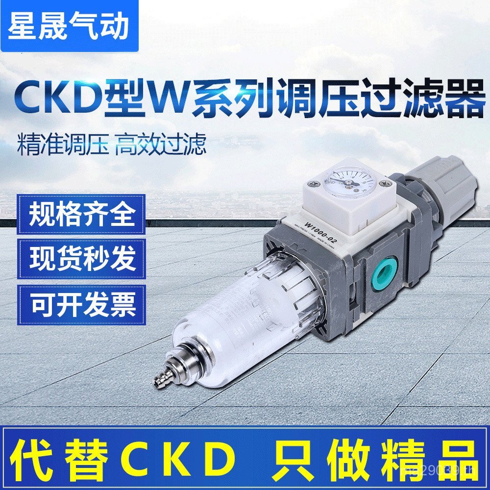C CKD วาล์วลดความดัน AFR กรอง Air Source W2000-02/ประเภท AW โปรเซสเซอร์ความดันควบคุม W3000-03D RQNK