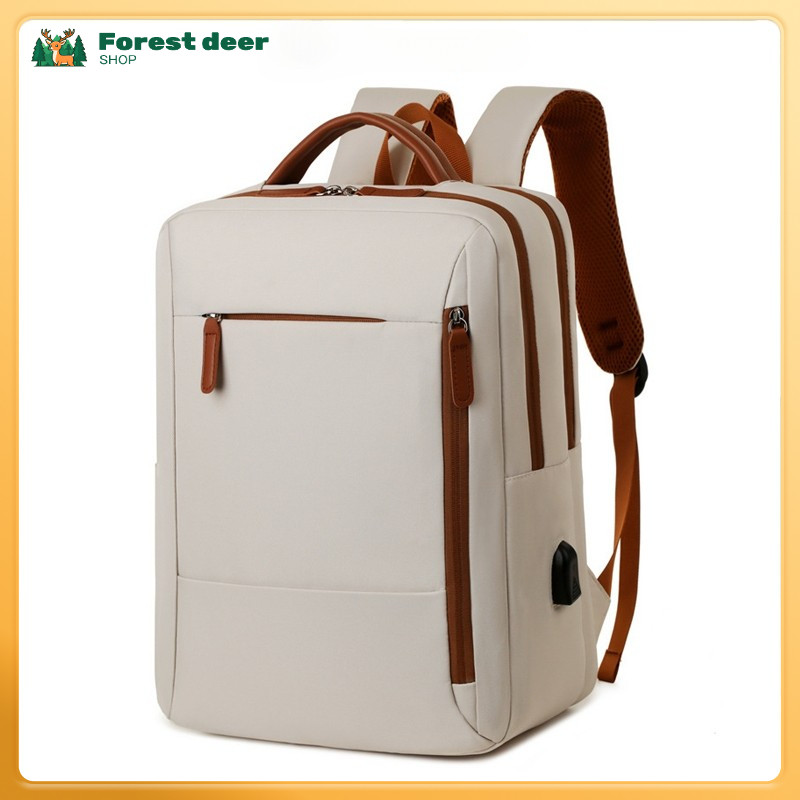 กระเป๋าเป้สะพายหลังสไตล์เกาหลีสําหรับผู้หญิง กระเป๋าแล็ปท็อปธุรกิจมินิมอล 15.6 นิ้ว