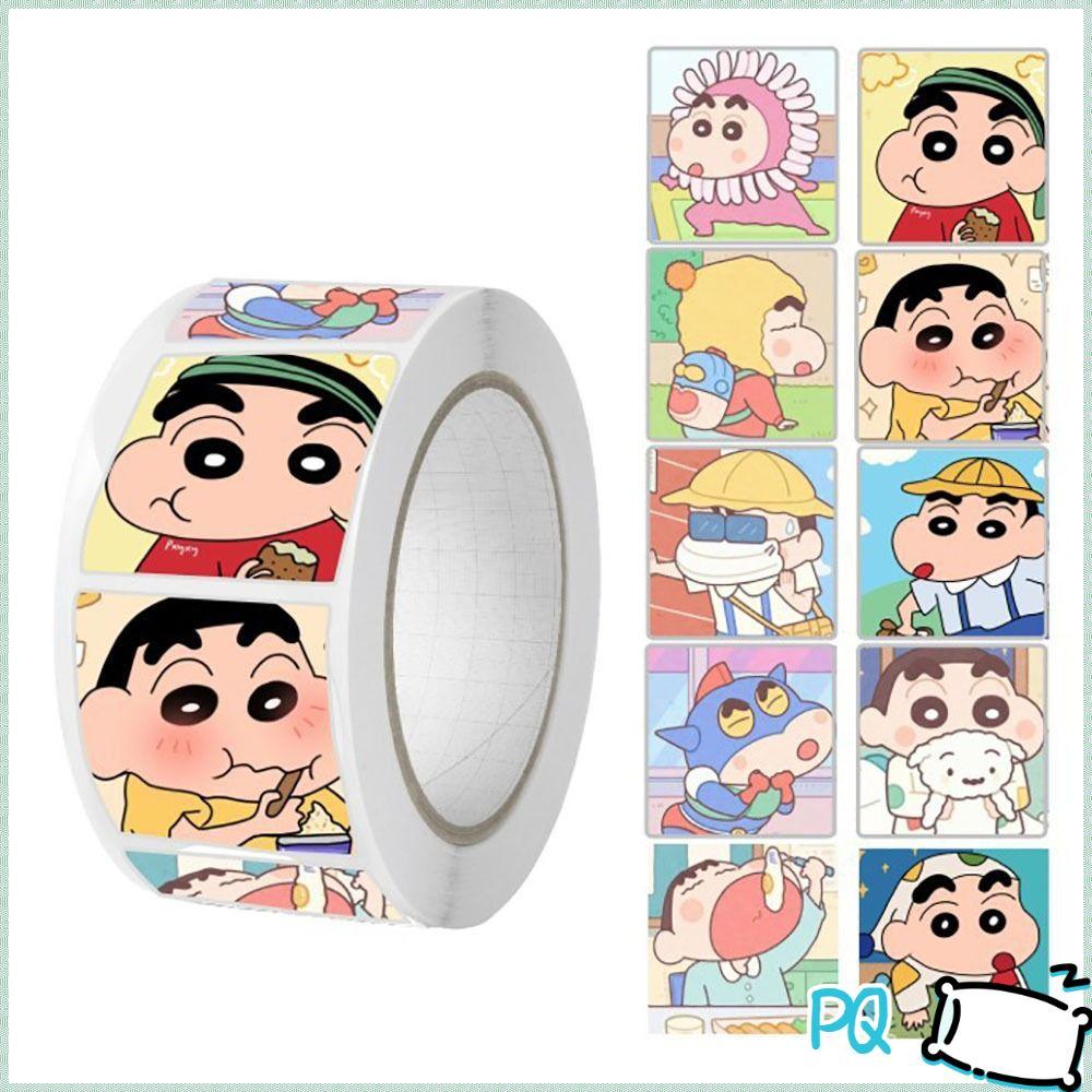 PQ 500 ชิ้น/ม้วนสติกเกอร์ติดด้วยตนเอง,เครยอนชินจังสแควร์สติกเกอร์เครยอนชินจัง,อุปกรณ์เครื่องเขียนการ