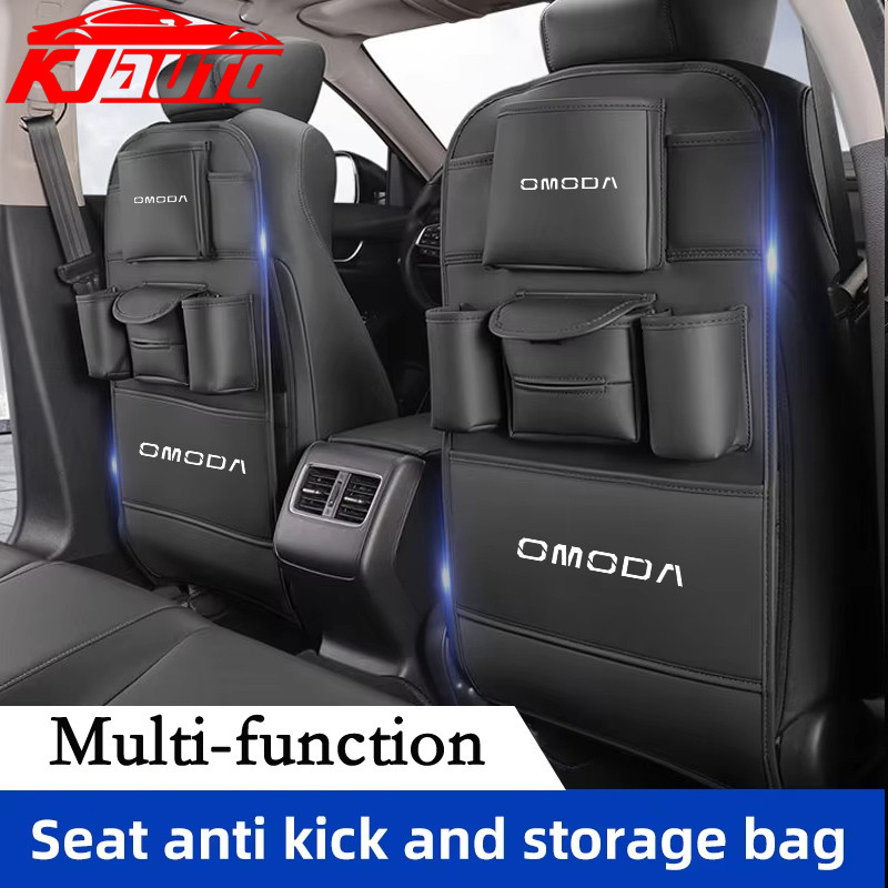 รถที่นั่งกลับกระเป๋ารถ Anti Kick Mats ความจุขนาดใหญ่รถ Backuper Organizer กล่องกระดาษทิชชูอัตโนมัติสําหรับ Omoda 5 C5 EV E5 S5 C9 Organizer อุปกรณ์ตกแต่งภายใน