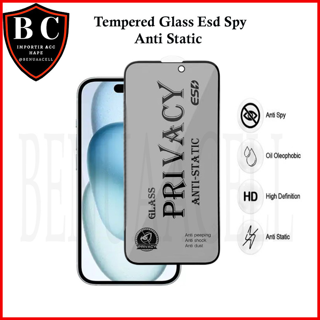 TEMPERED GLASS ANTI STATIC SPY PRIVACY สําหรับ VIVO V25 V25E V23E V21 V20 V20 SE V15 V11 V11i V11 PR