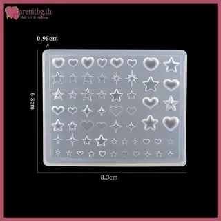 RENBG Starburst Star Heart Bow Tie แมงกะพรุนดอกไม้เกล็ดหิมะ Bowknot Nail Art อุปกรณ์เสริมซิลิโคนแกะสลักแม่พิมพ์ Mould แม่แบบ TH