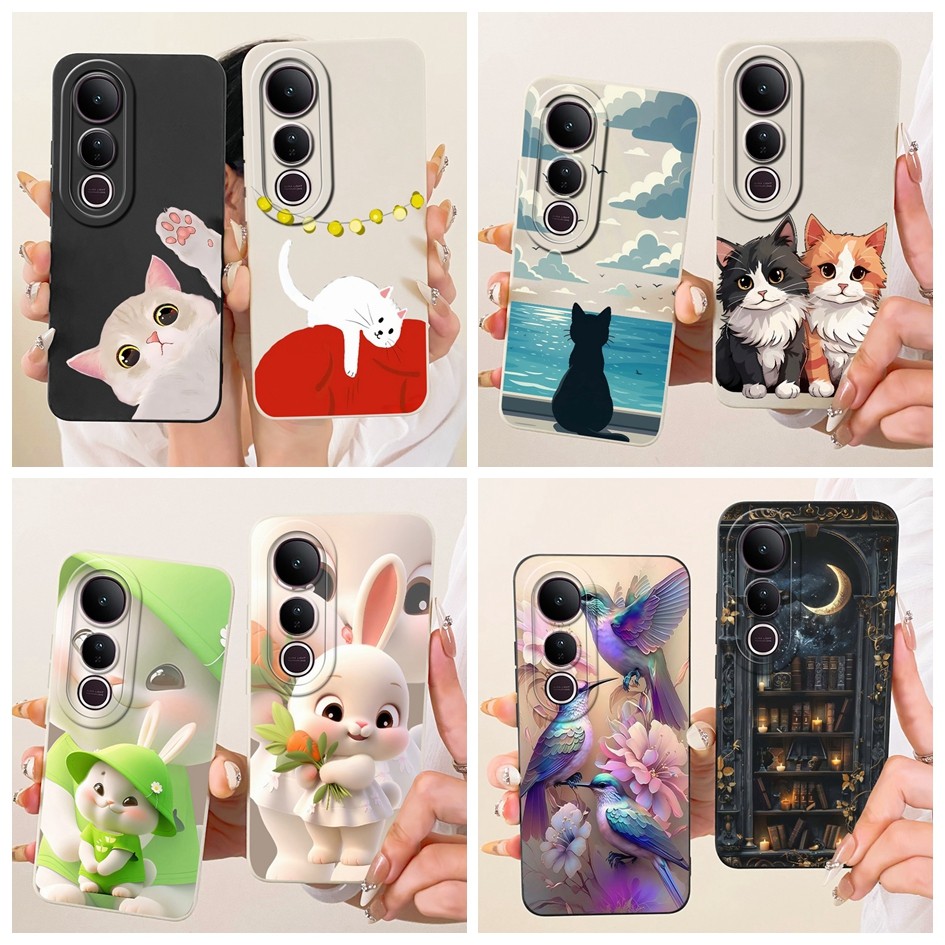 สําหรับVivo V50 Lite 5G V2440 น่ารักการ์ตูนกระต่ายแมวเลนส์ป้องกันCoqueสําหรับVivo V50 5G Fundas V242