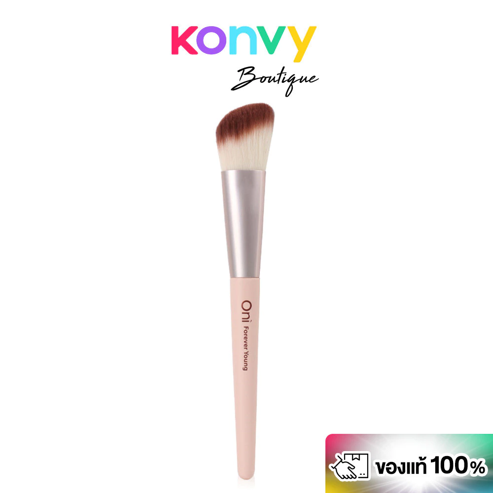 Oni Angled Contour Brush #Sakura Pink แปรงคอนทัวร์หัวตัดโอนิ สีชมพูซากุระ ขนนุ่มแน่นพิเศษ.