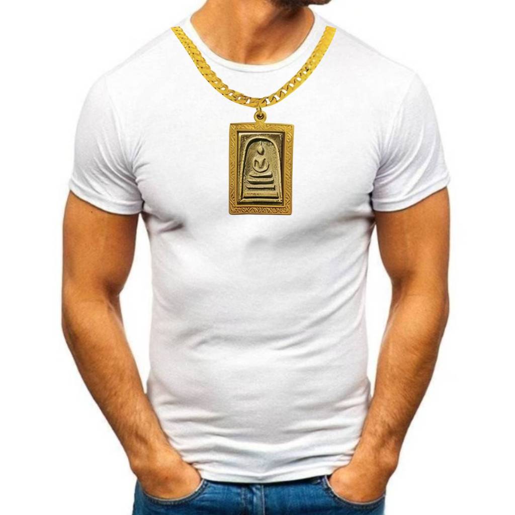 เสื้อยืดผู้ชายแบบปลาค็อด 2025 ขนาดใหญ่ เกรดพรีเมียม ลาย "สร้อยพระ" ไม่หดตัว นุ่มสบาย
