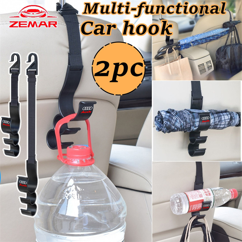 2 ชิ้น Audi ตะขอร่มรถยนต์ กรอบติดร่มรถยนต์ ตะขอด้านหลังที่นั่งรถ A3 8l 8Y A1 Q5 TT mk2 A5 A4 B7 B8 B