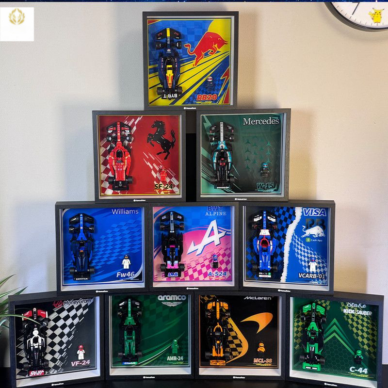 เข้ากันได้กับ LEGO F1 Super Racing Speed Red Bull Display Box Ferrari Wall Frame Mercedes เครื่องประ