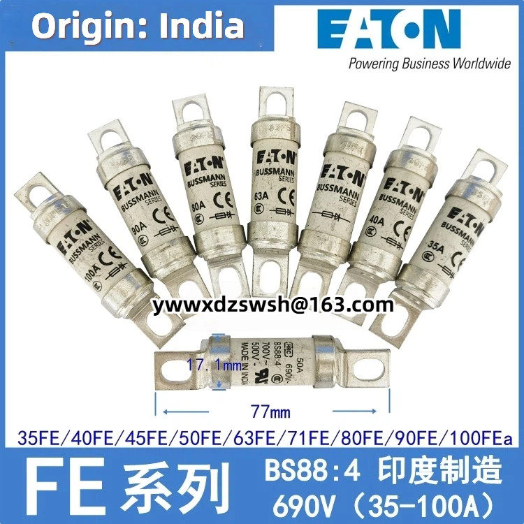 Eaton BUSSMANN ฟิวส์ BS88: 4 ฟิวส์ 50FE 100FEA 90FE 80FE 71FE 63FE 50FE 45FE 40FE 35FE 32FE