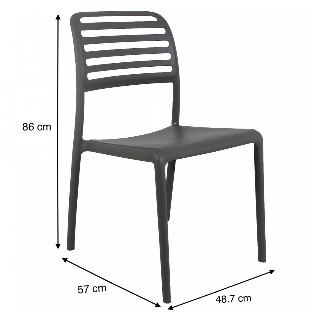 room_shop101 Pulito เก้าอี้พลาสติก PP-695-2-GR16 ขนาด 57x48.7x86ซม. สีเทาเข้ม