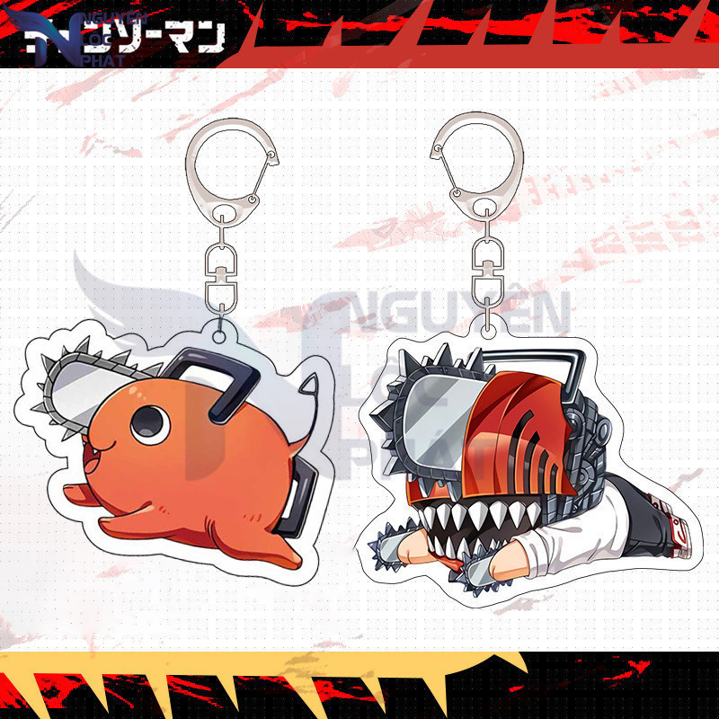 MK Anime Chainsaw Man อะนิเมะพวงกุญแจน่ารักการ์ตูน Denji Pochita Makima คอสเพลย์เครื่องประดับเพื่อน 