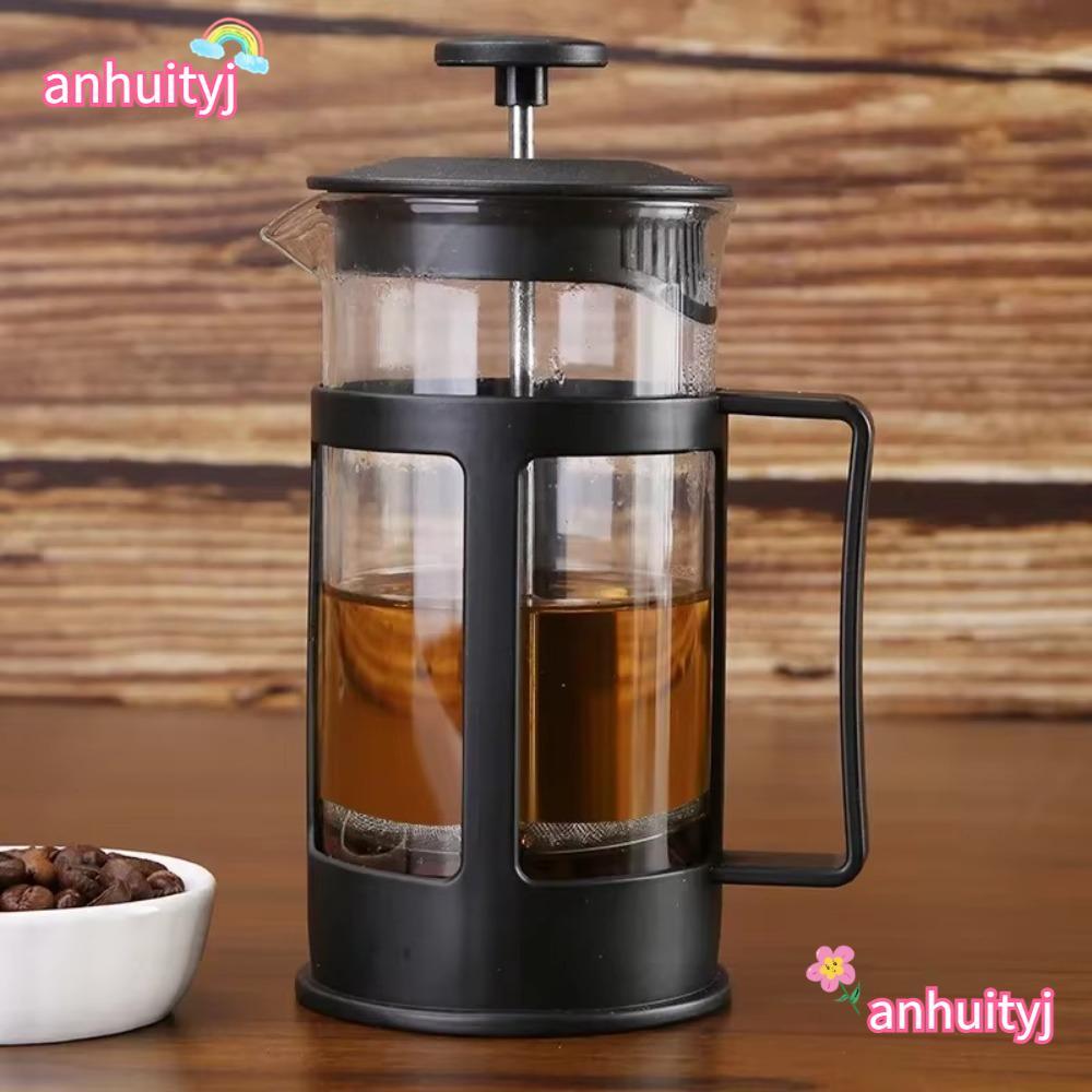 ANHUITYJ หม้อกาแฟ Hand Punch,หม้อแก้ว Teaware เครื่องชงกาแฟสแตนเลส, 350ML/600ML Coffeeware กรองตาข่ายเครื่องชงชา