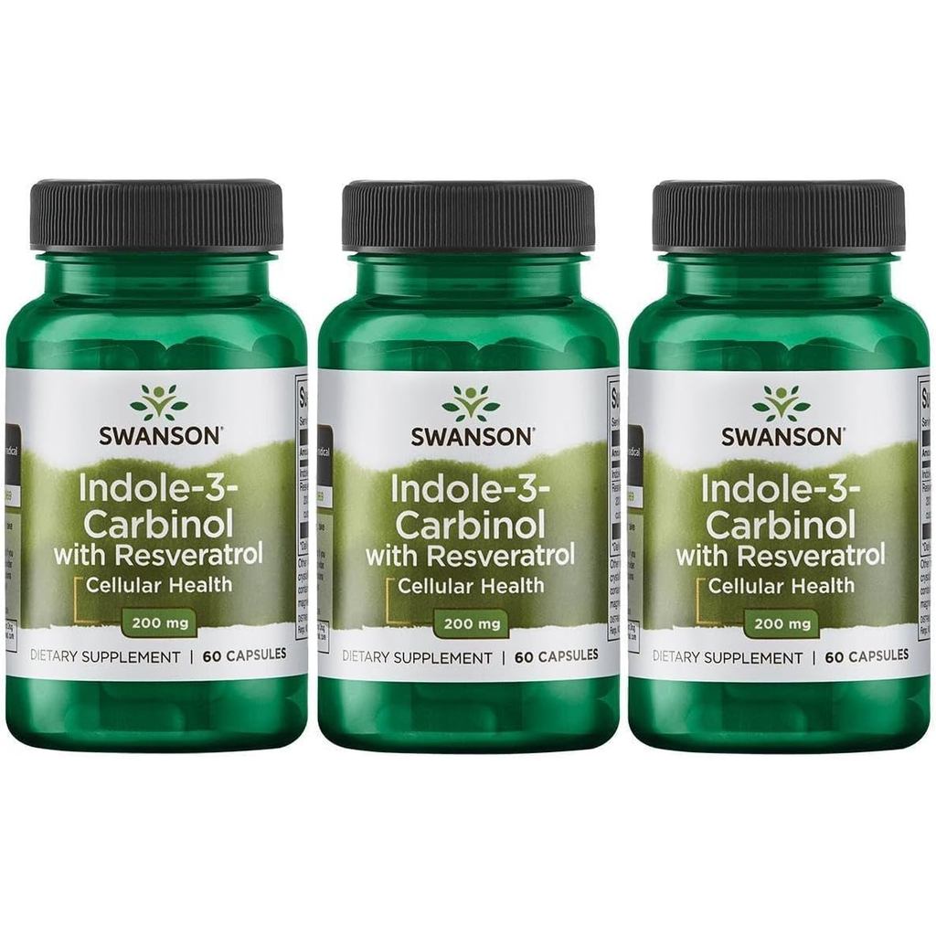 Swanson Indole-3-Carbinol พร้อม Resveratrol - I3C อาหารเสริมส่งเสริม Cellular Protection - อาหารเสริ