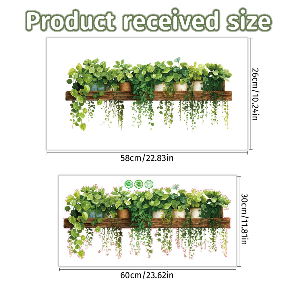 สไตล์พืชสีเขียวสีเขียวDillแขวนสติ๊กเกอร์ติดผนังสีฟ้า-ผนังตกแต่งที่สวยงาม-ห้องนอนห้องนั่งเล่นผนังBeautificationตกแต่งสติ๊กเกอร์ติดผนัง - รูปที่ 4