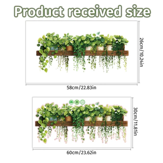 สไตล์พืชสีเขียวสีเขียวDillแขวนสติ๊กเกอร์ติดสีฟ้า-ผนังตกแต่งที่สวยงาม-ห้องนอนห้องนั่งเล่นผนังBeautificationตกแต่งสติ๊กเกอร์ติดผนัง