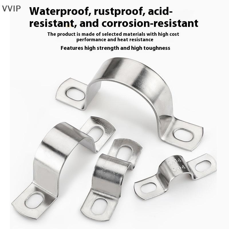 VVTH หนา U-Tube สายรัดอาน Clamp สแตนเลส Horseback ลวดคอ HoopCable Fastener คลิปใช้ได้กับท่อ OD 8-200