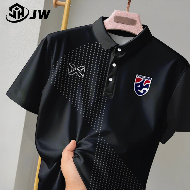 เสื้อโปโลสีดำ แห้งเร็ว ระบายอากาศดี เหมาะสำหรับกิจกรรมกลางแจ้ง