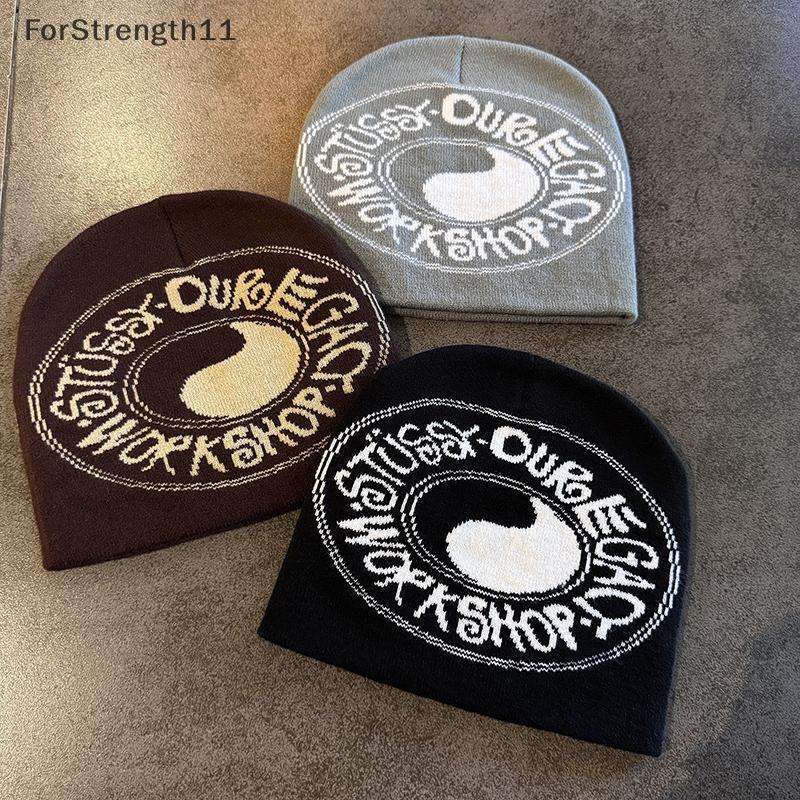 FO Y2K Tai Chi หมวกถักทันสมัยสำหรับฤดูหนาว ดีไซน์.streetwear.unisex.TH