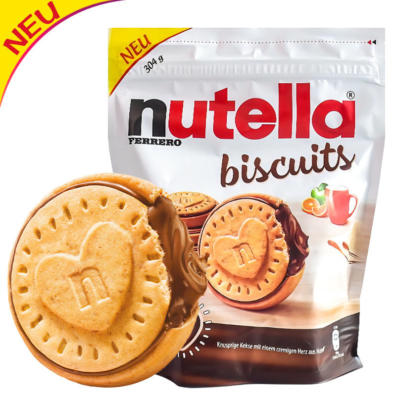 บิสกิตแซนวิชนําเข้าจากเยอรมัน nutella nutella ซอสช็อคโกแลตเฮเซลนัท Ferrero คุกกี้ขนม LS102925