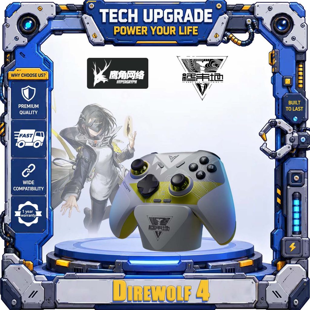 HYPERGRYPH Direwolf 4: Arknights: กล่องของขวัญคอนโทรลเลอร์เกมแบรนด์ Endfield Co [คอนโทรลเลอร์แบรนด์ Co + ฐานที่กําหนดเอง + ความสุขที่กําหนดเอง