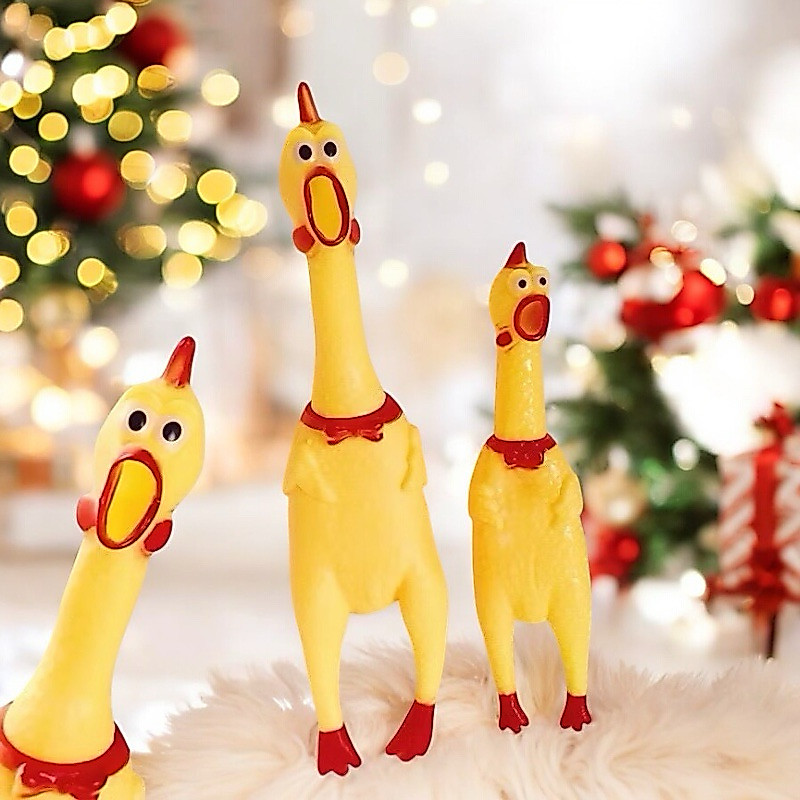 (1ตัว)ไก่โอ๊ก ตัวใหญ่ไก่บีบมีเสียง ของเล่น ไก่ยาง เสียงดัง ของเล่นสุนัข สัตว์เลี้ยง ของเล่นเด็ก ( สูง 30 cm )
