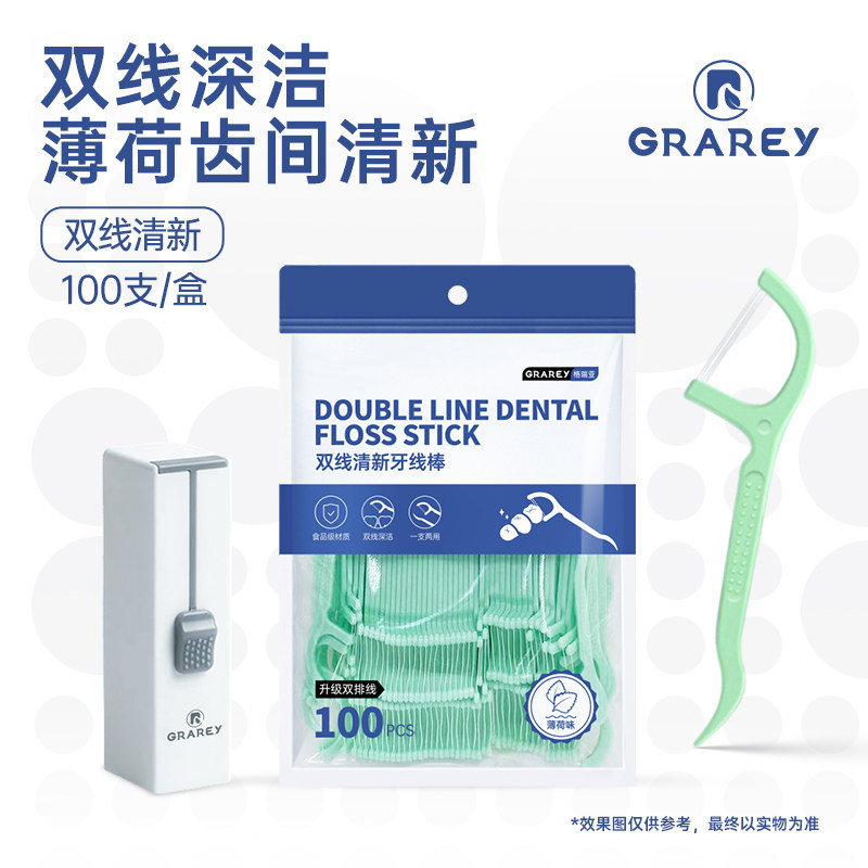 dental floss ไหมขัดฟัน GRAREY GRAREY ไหมขัดฟัน Ultra-Fine Mint Flavour Double Thread Disposable Flos