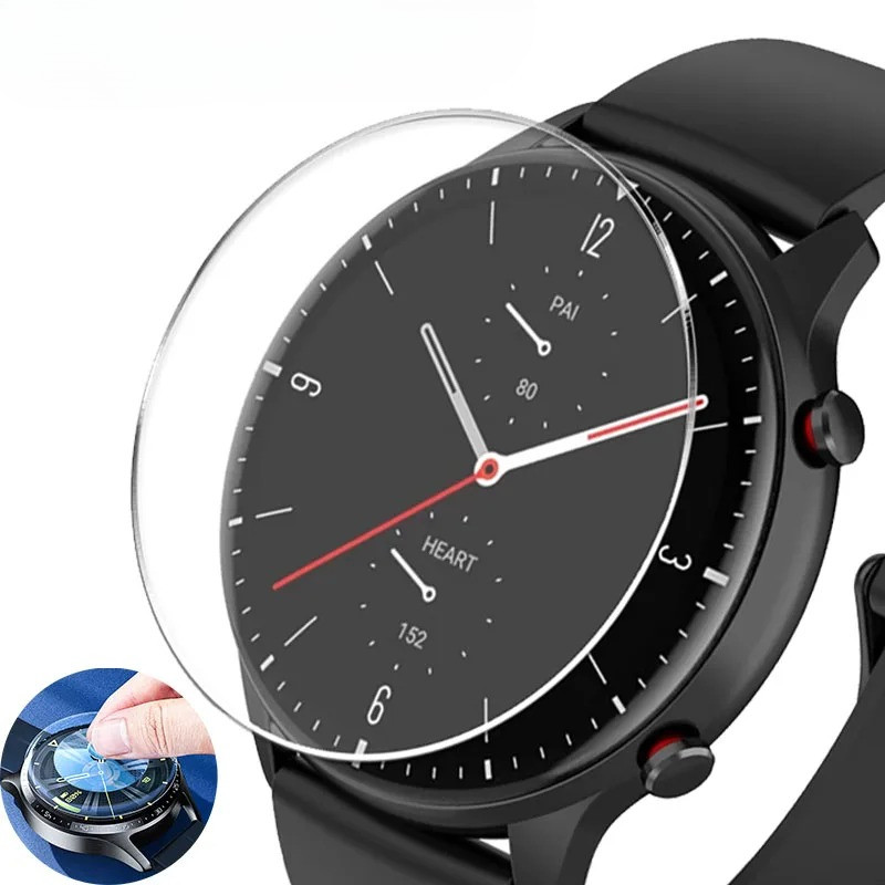 สําหรับ Amazfit Zepp T-Rex Pop GTR Mini 3R 4 3 2 Ultra Pro E วงกลม 42 มม.47 มม.ป้องกันหน้าจอกระจกนิรภัยฟิล์มสมาร์ทนาฬิกาป้องกันหน้าจอ