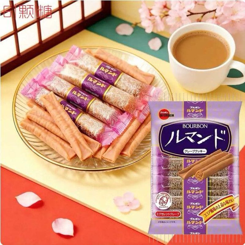 ขนมญี่ปุ่น Bulbon Butter Flavour Chocolate Japanese Melaleuca Roll Sandwich Biscuit Stick Egg Roll C