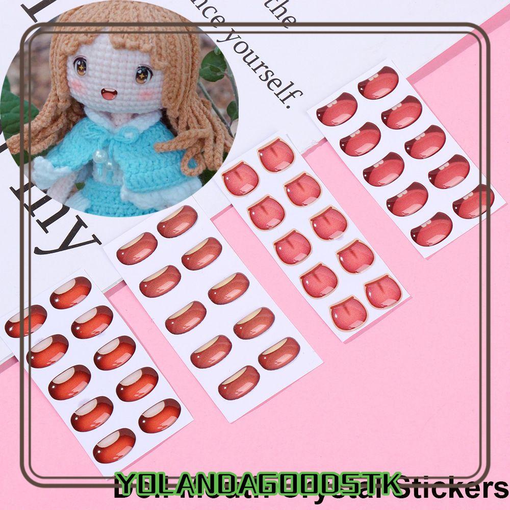 IYOLANDAGOODS1 Cartoon Mouth Stickers Hot Glass crystal Decals Face Organ Paster