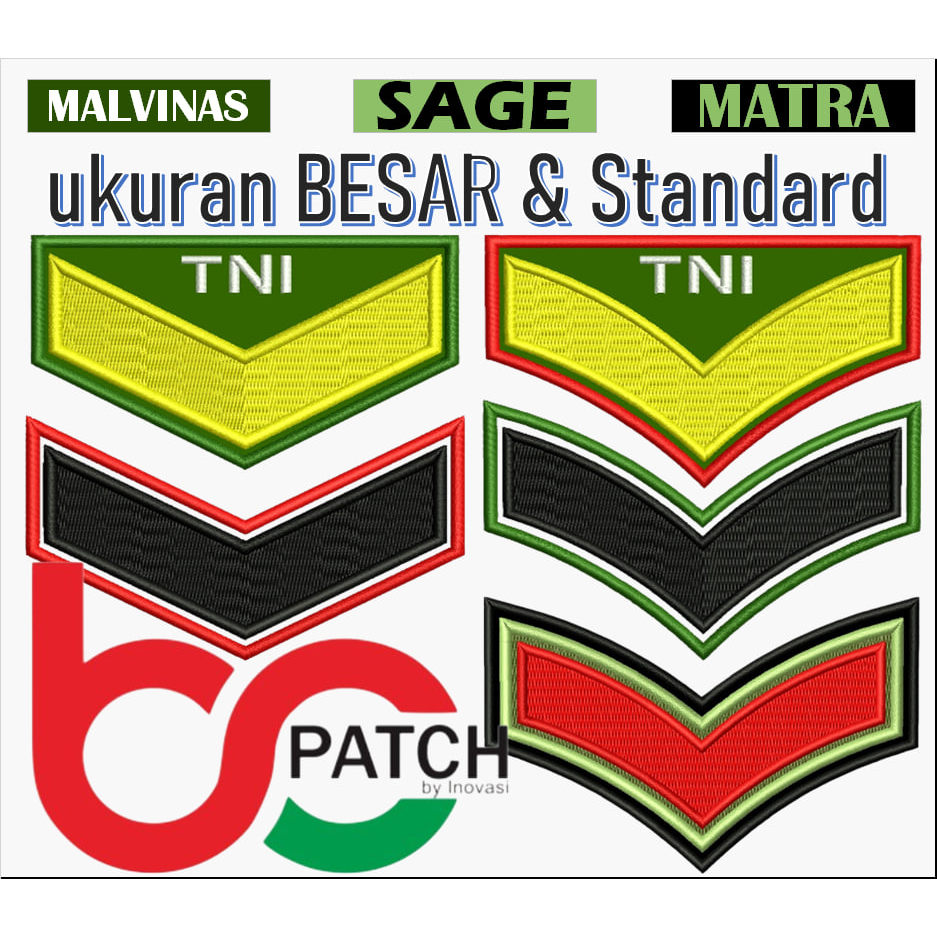 BCPT04 SERDA โลโก้ RANK TNI-AD PATCH OMBROIDERY MICA PERKERAS PDH-PDL-PDU ใหม่/เก่า | NCOPE