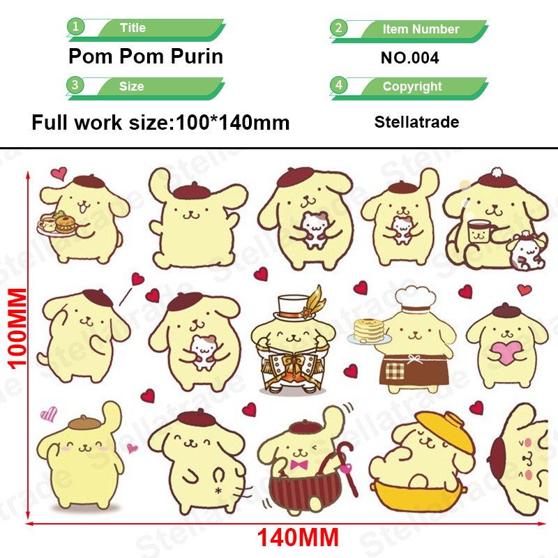 Sanrio Pom Purin การ์ตูนน่ารัก UV DTF สติ๊กเกอร์กันน้ํา รูปที่ 8