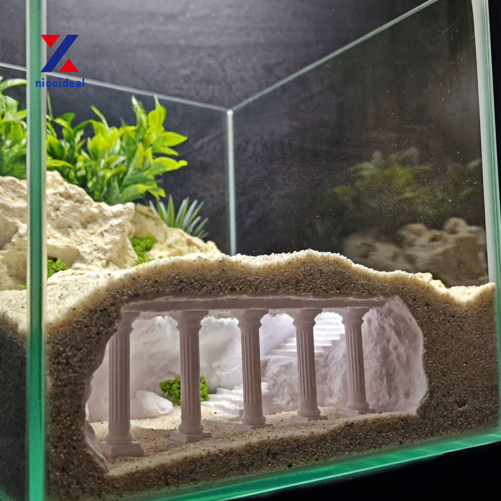 Nd Betta Fish Cave Aquarium Cave Hideout คอลัมน์โรมัน Aquarium อุโมงค์ตกแต่งตู้ปลากรวดถ้ํา Hideout สําหรับ Betta Cichlid Kuhli Loach กุ้ง Habitat เอเชียตะวันออกเฉียงใต้