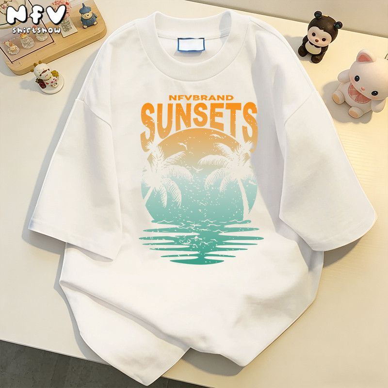 【จัดส่งตลอด 24 ชั่วโมง】NFV แฟชั่นเกาหลี นุ่มสบาย ระบายอากาศ ใส่สบาย เสื้อยืดแขนสั้นคอกลม ทรงหลวม อ่อนนุ่ม YG3438