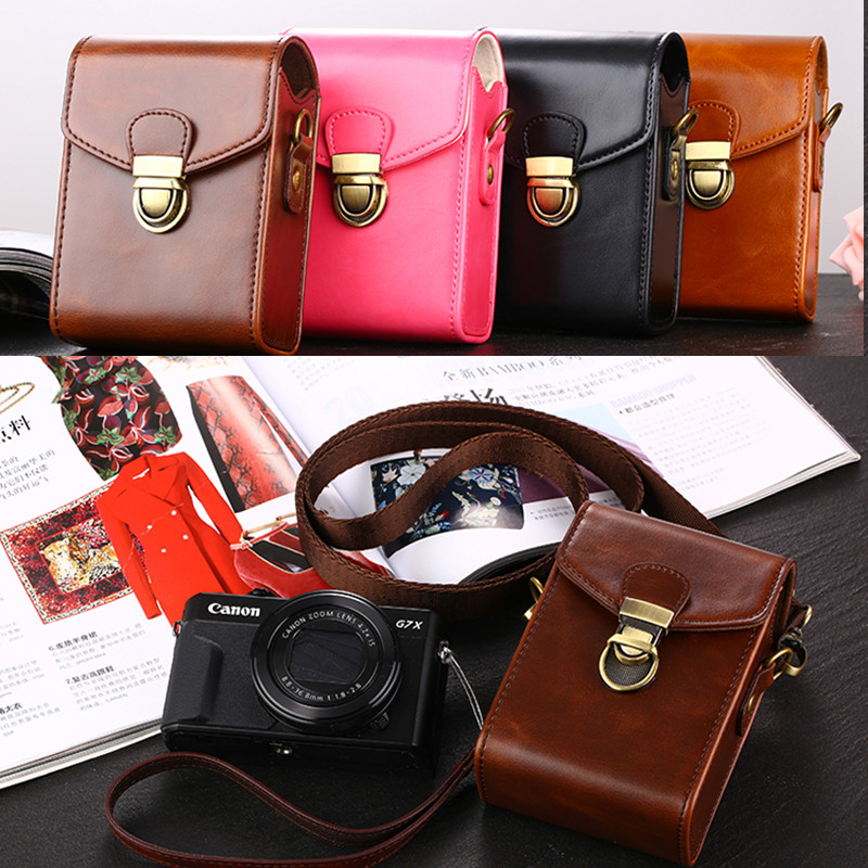 เหมาะสําหรับ Sony Leather Case Digital Camera Bag DSC-W830 800 690 730 300TX66 ZV1 เคสป้องกัน