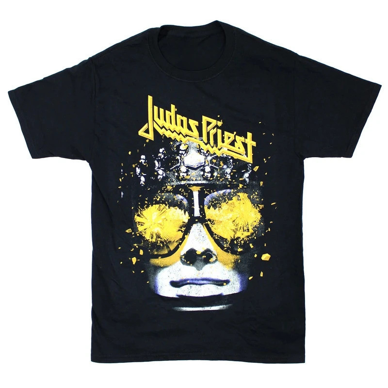 เสื้อยืด Judas Priest Shattered Glasses หรูหราสำหรับทั้งชายและหญิง รุ่น Y2k 2026