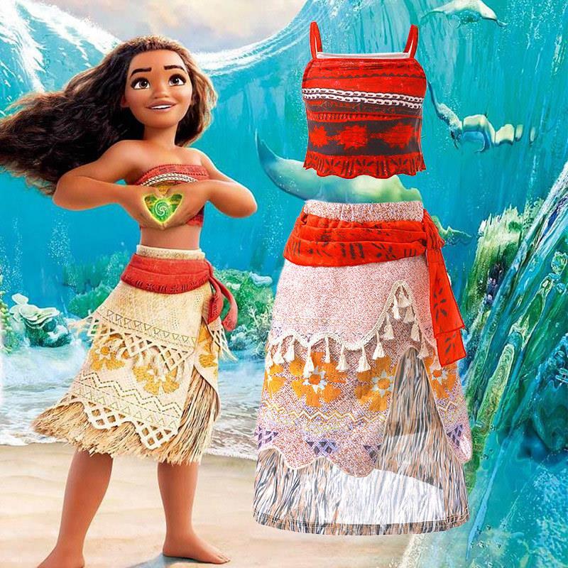 Moana ชุดเจ้าหญิงสาว Moana Moana เครื่องแต่งกายคอสเพลย์ฮาโลวีน