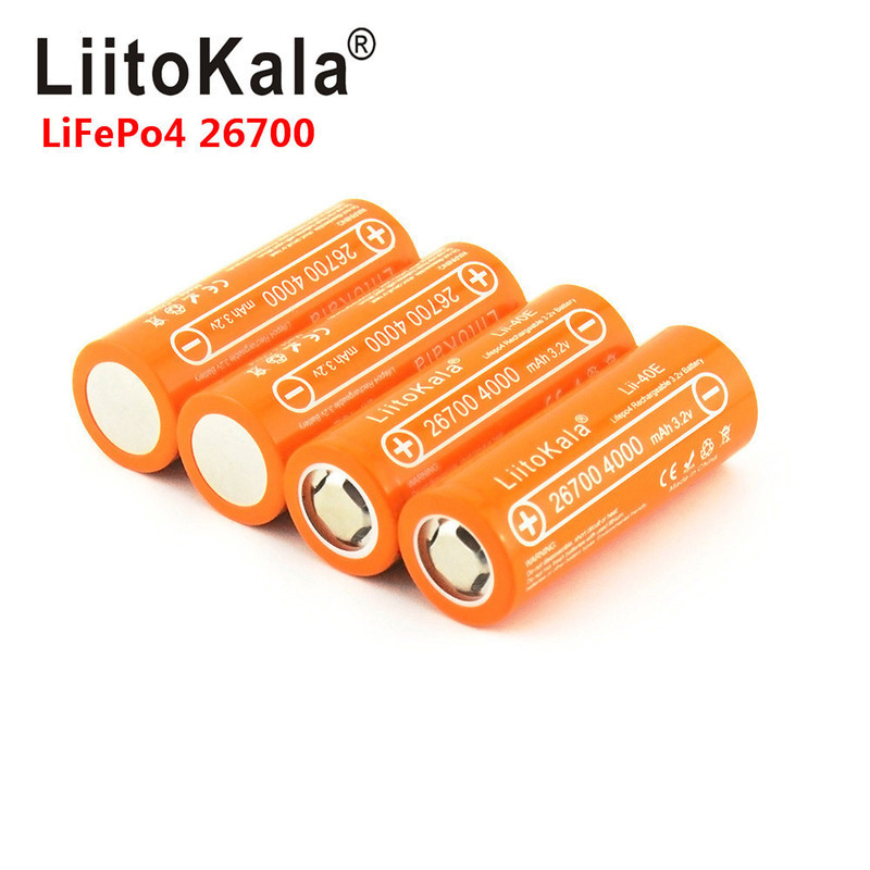 Speedy Shipping LiitoKala Lii-40E พร้อมแผ่นนิกเกิล 3.2 V26700 4000mah แบตเตอรี่ลิเธียมเหล็กฟอสเฟต