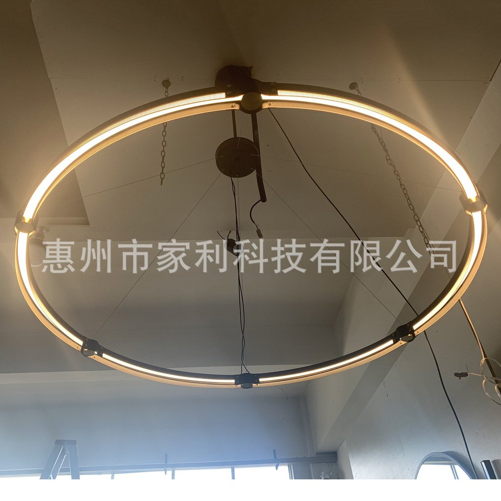 Resort hotel public area circular chandelier, American-style restaurant, simple hotel room lighting 