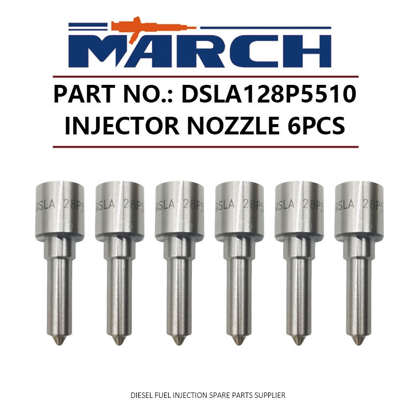 6pcs หัวฉีดหัวฉีดเคล็ดลับ DSLA128P5510 สําหรับ Komatsu PC220LC-8 HITACHI HYUNDAI ด้านหน้า Loader ZW1