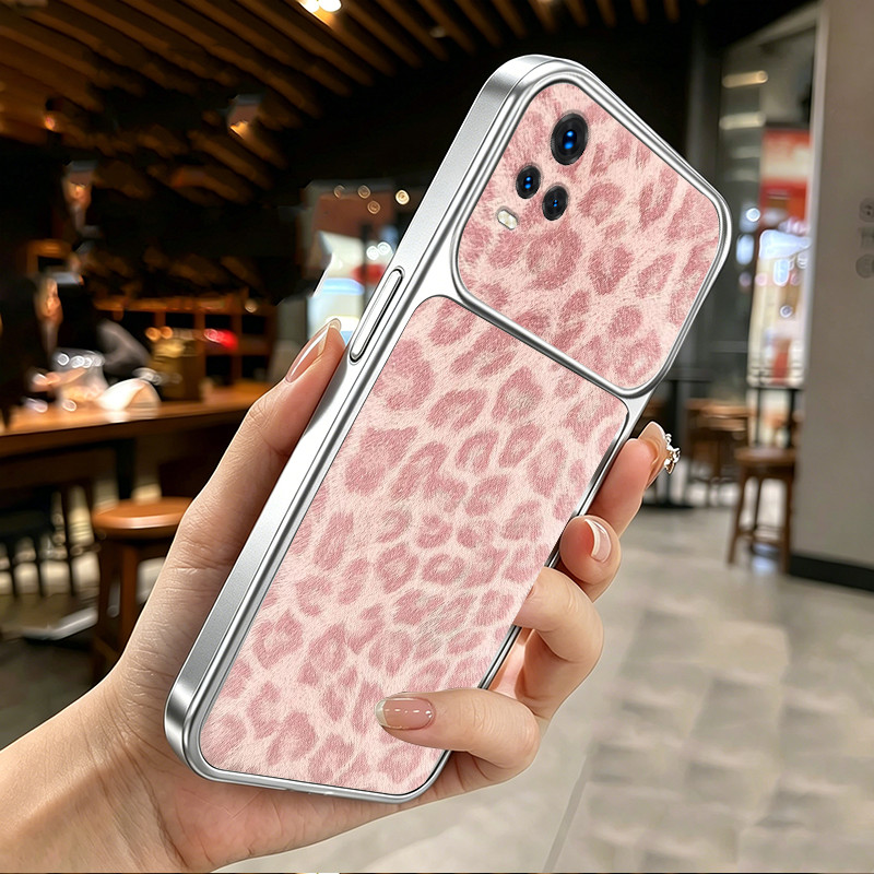 สําหรับ vivo v20 PRO v20se v23e v23 v21 v21e 5G เคสโทรศัพท์ Softcase ซิลิโคนกันกระแทกใหม่ออกแบบความงามน่ารักสีชมพูเสือดาวพิมพ์สําหรับสาว DSCBW1