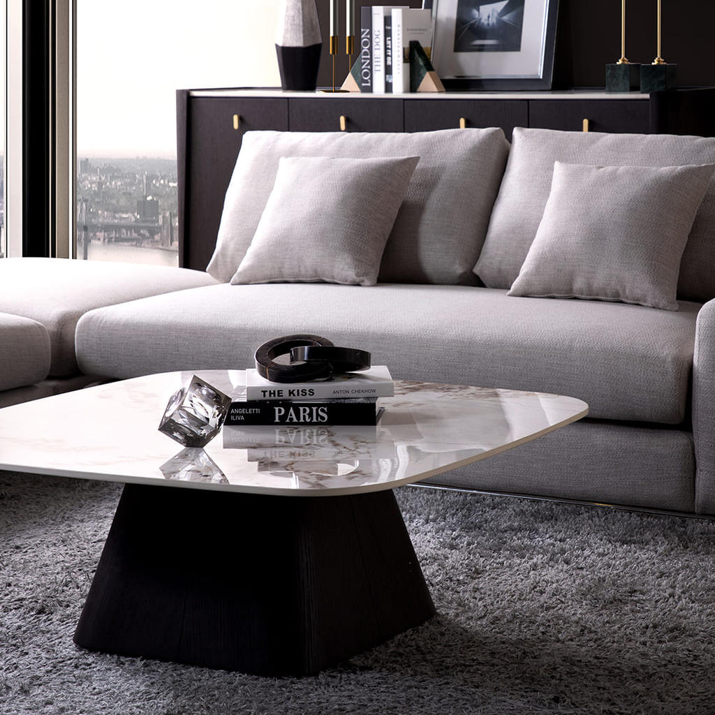 SB Design Square โต๊ะกลาง รุ่น KACCY หินขาวลาย (100X100X38 ซม.) แบรนด์ DESIGN & DECOR