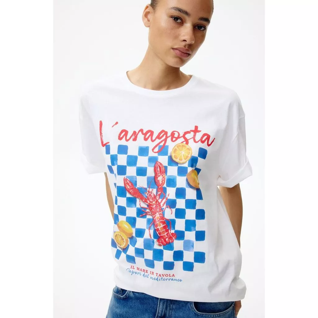 H&M(เอชแอนด์เอ็ม) เสื้อยืดโอเวอร์ไซส์พิมพ์ลาย ผู้หญิง 1351671_3