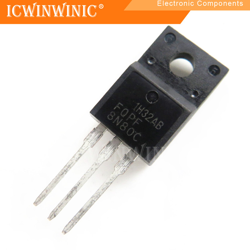5 ชิ้น FQPF8N80C FQPF8N80 TO-220F วงจรรวม IC